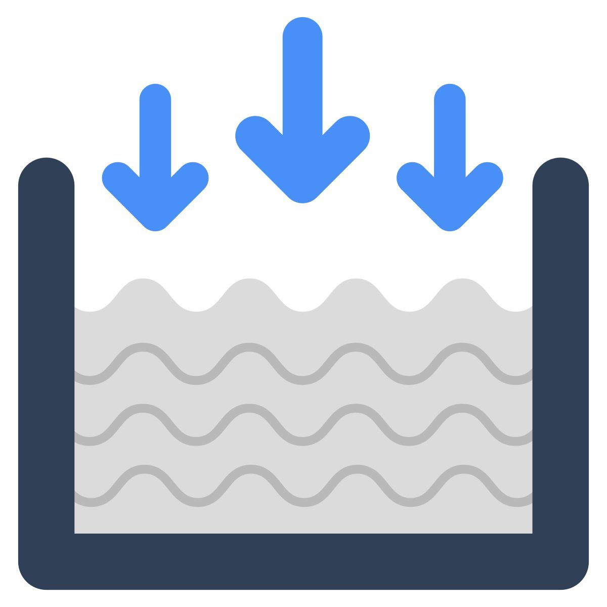 wasserstand gesunken icon