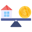 external Home-Vs-Dollar-real-estate-vectorslab-flat-vectorslab icon