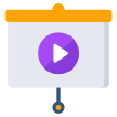 external Video-Presentation-multimedia-vectorslab-flat-vectorslab icon