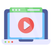 external Video-Website-data-management-vectorslab-flat-vectorslab icon