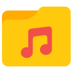 external music-folder-music-and-multimedia-vectorslab-flat-vectorslab icon