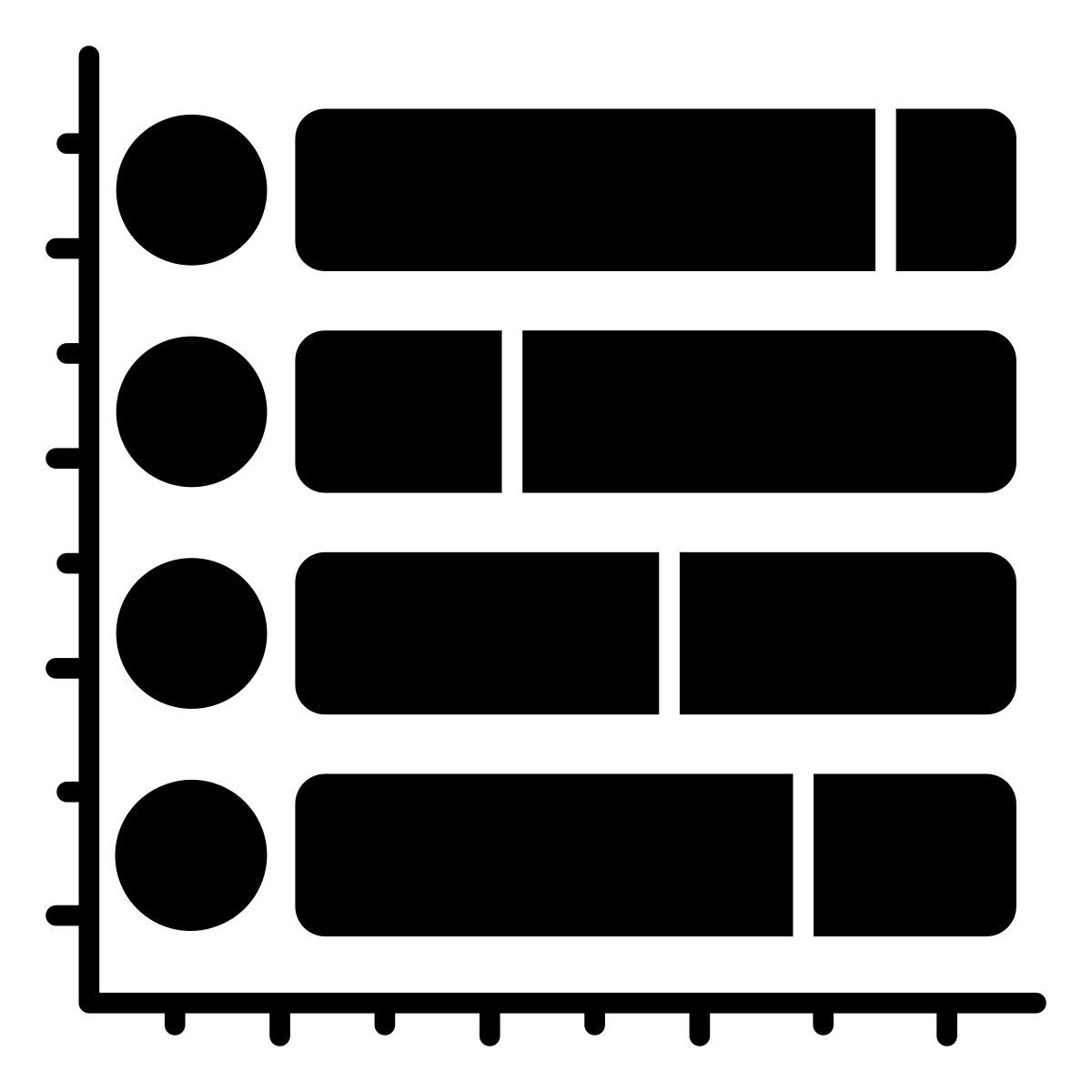 horizontal bar chart icon