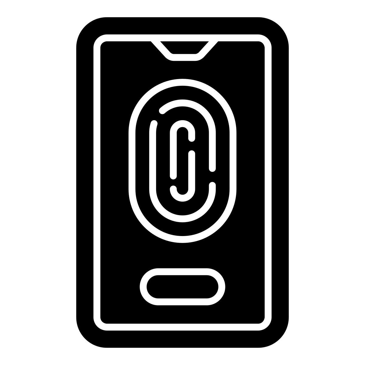 mobile fingerprint lock icon