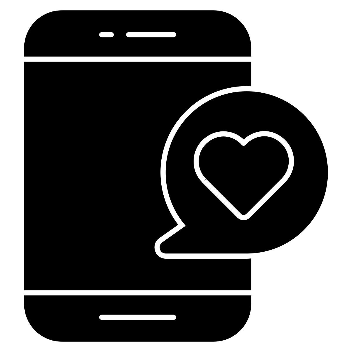 mobile love chat icon