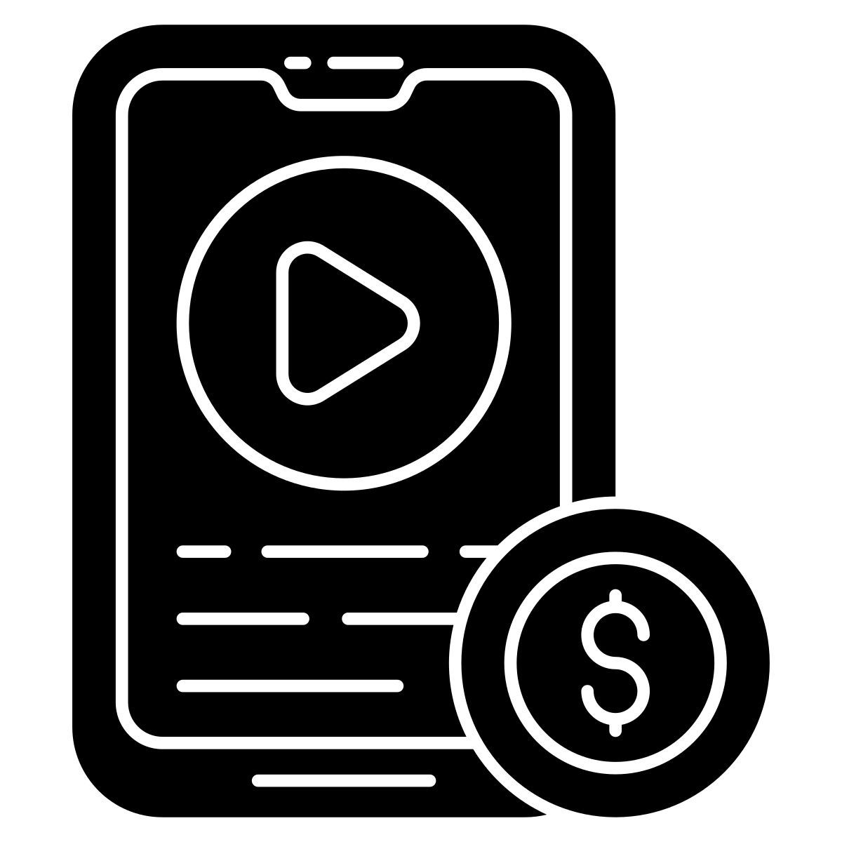 mobile paid video icon