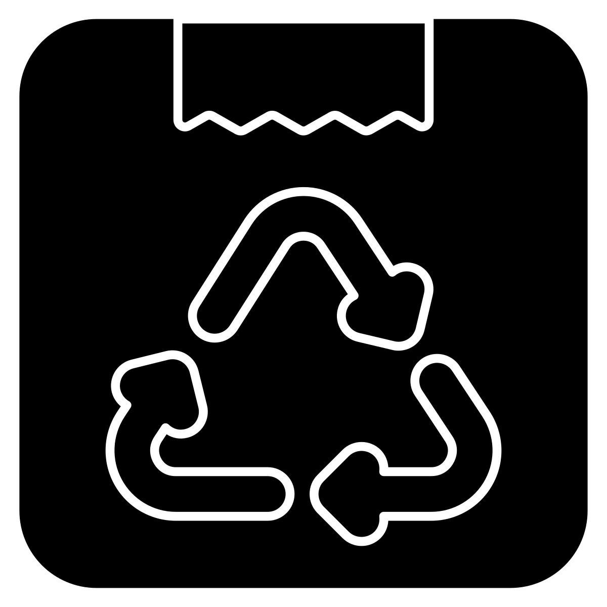 parcel recycling icon