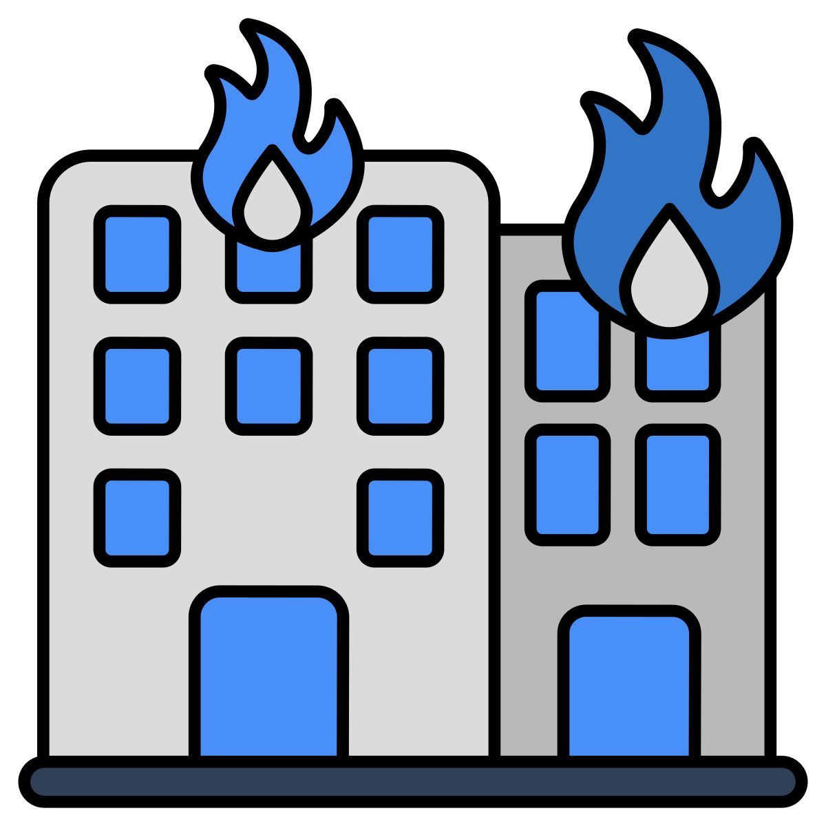 building on fire icon