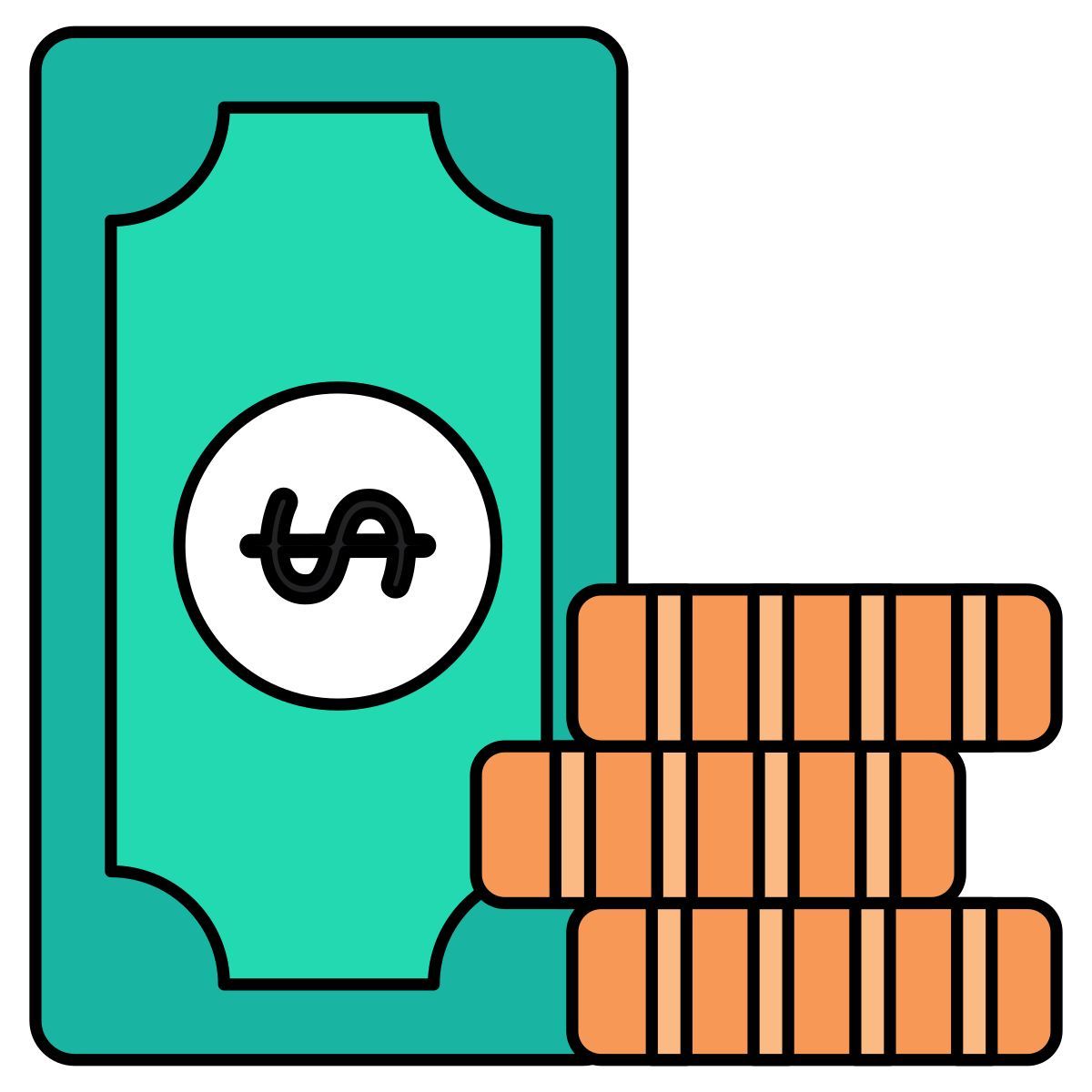 laboratório de vetores de cores de contorno de dinheiro externo icon