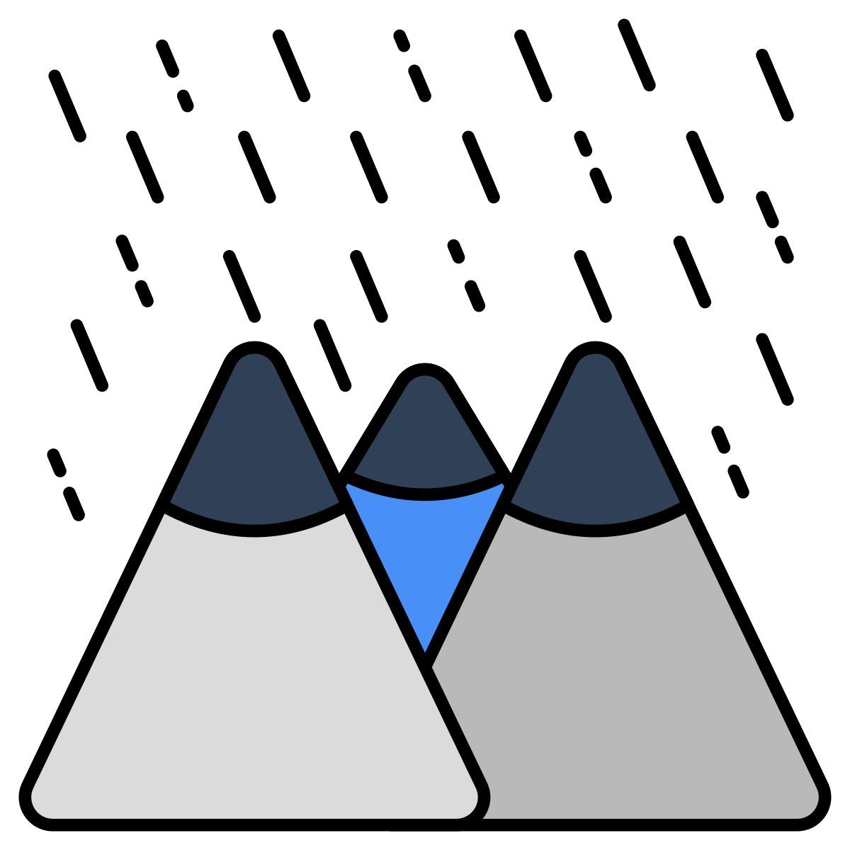 mountain rain icon