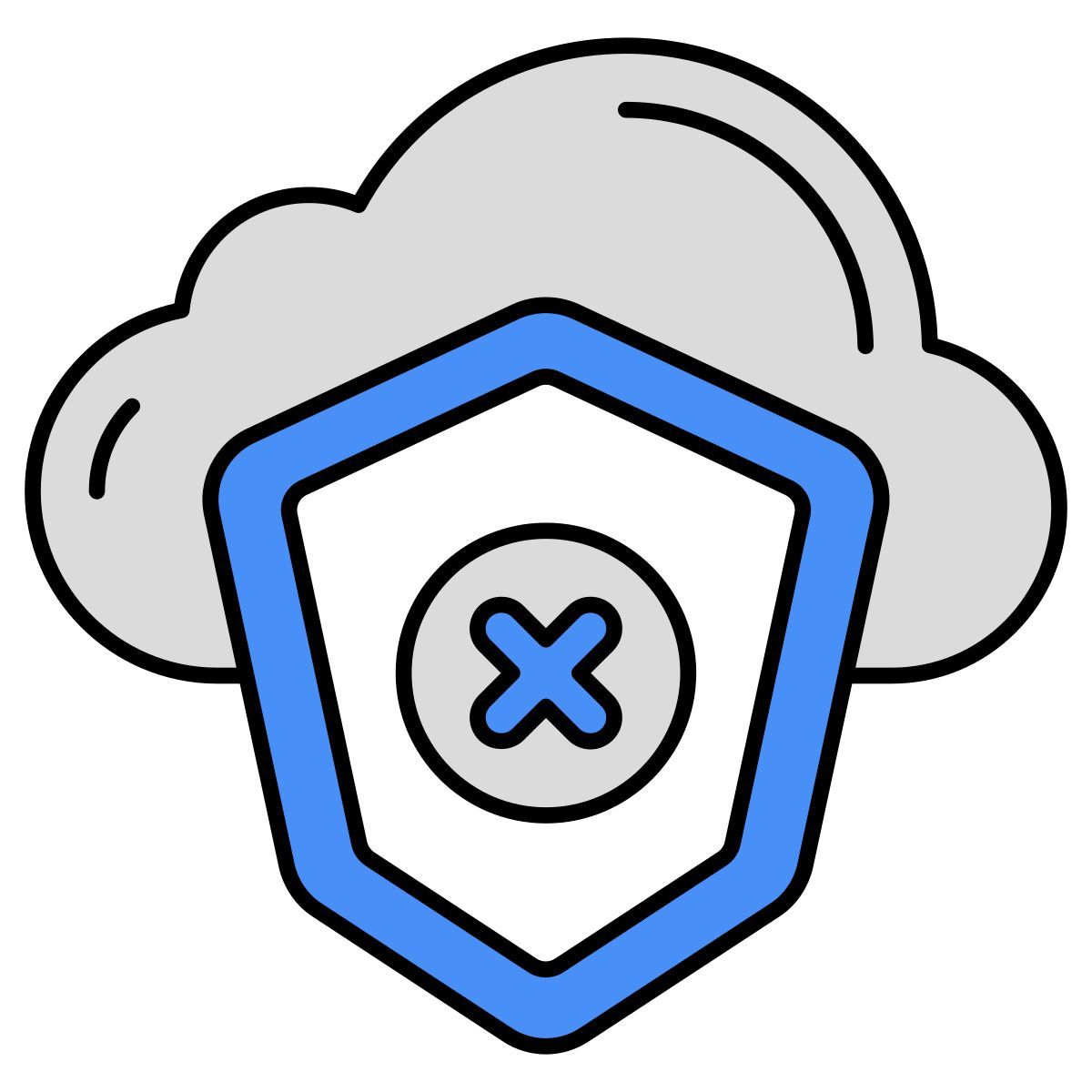no cloud security icon
