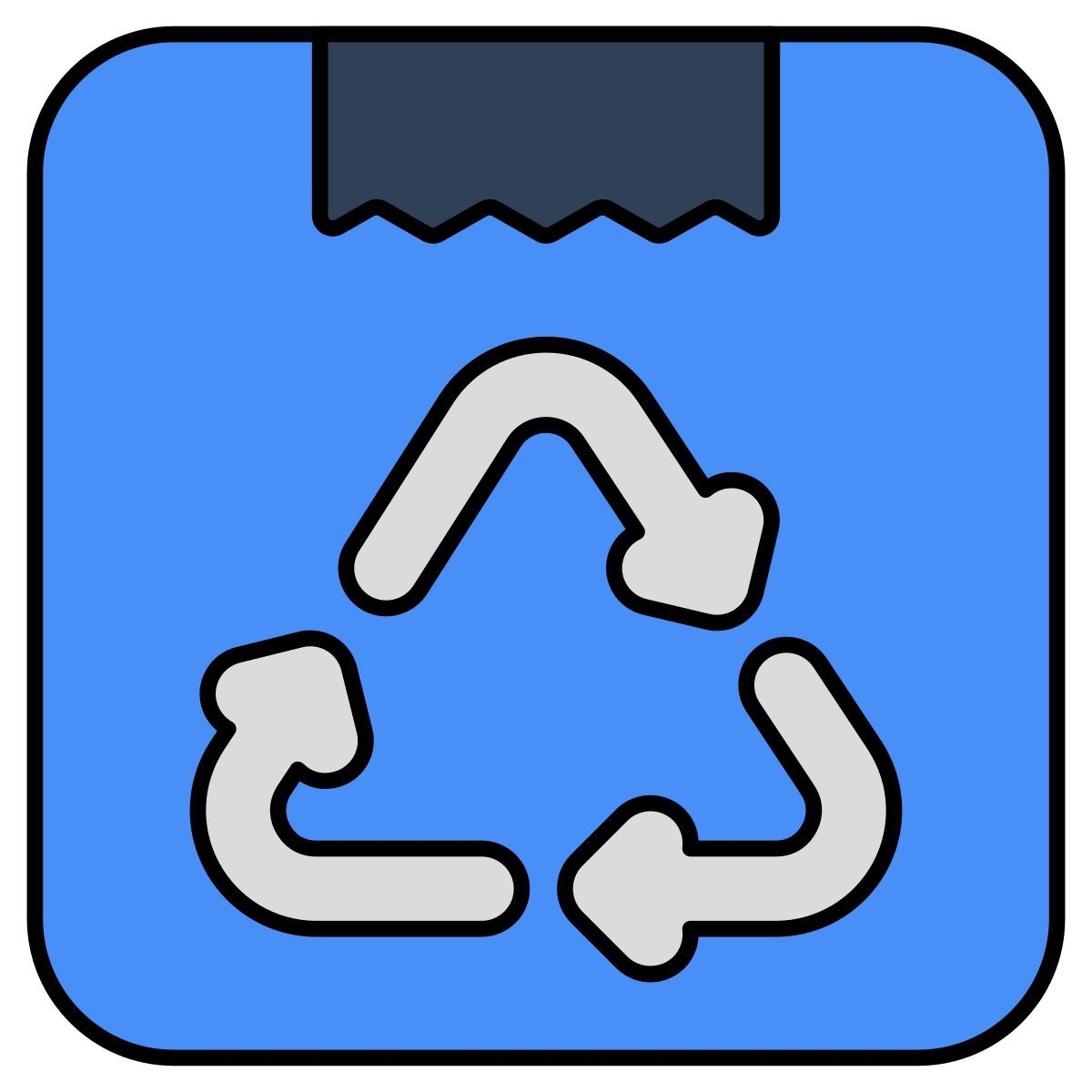 parcel recycling icon