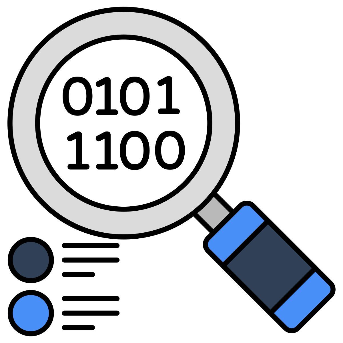 rechercher des données binaires icon