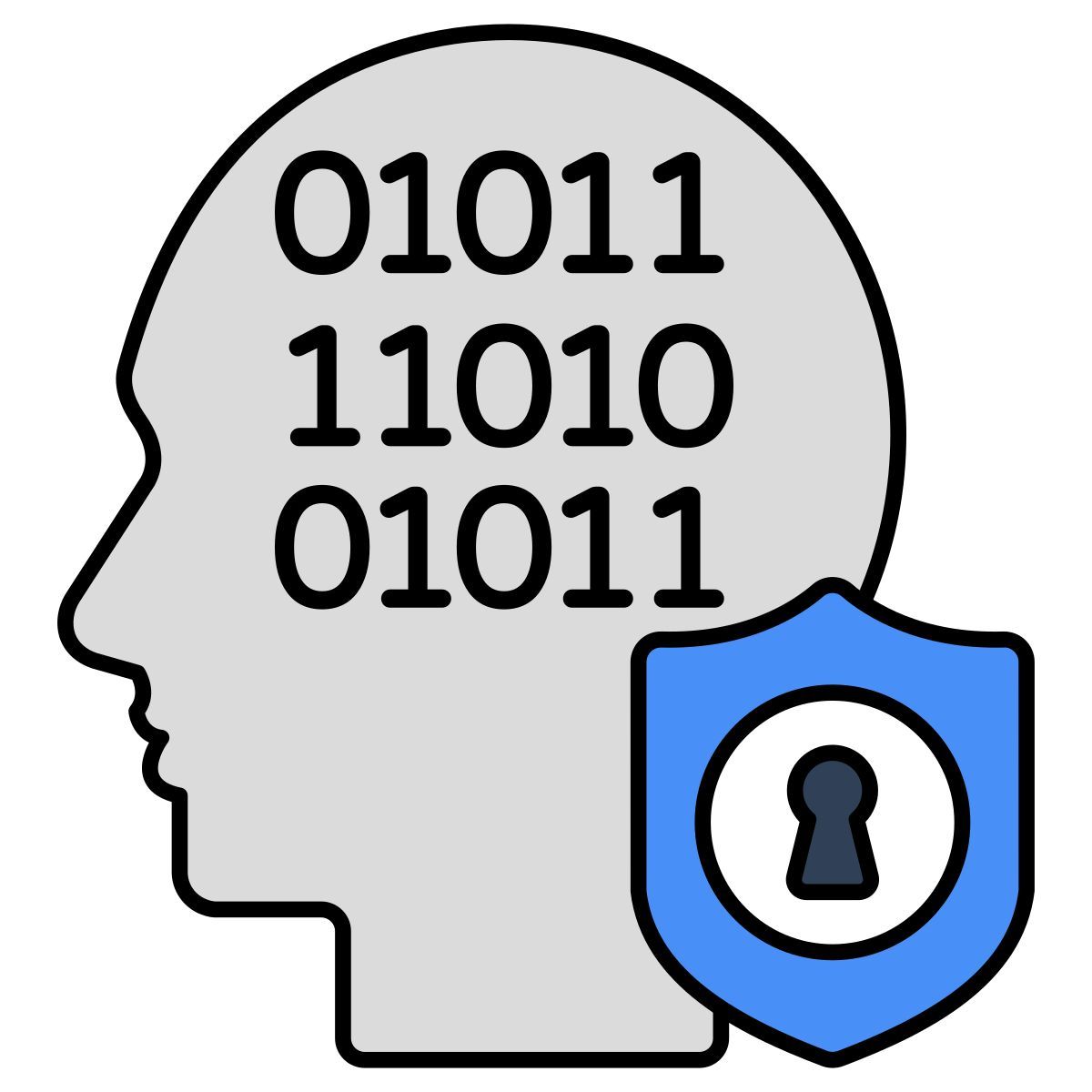 secure binary data icon