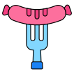 external Sausage-food-vectorslab-outline-color-vectorslab icon