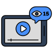 external Video-Views-social-media-vectorslab-outline-color-vectorslab icon