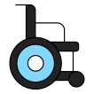 external Wheelchair-medical-and-corona-virus-vectorslab-outline-color-vectorslab icon