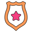 external star-shield-security-vectorslab-outline-color-vectorslab icon