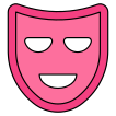 external theater-mask-machine-learning-vectorslab-outline-color-vectorslab icon