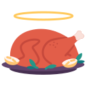 external cooked-chicken-christmas-victoruler-flat-victoruler icon