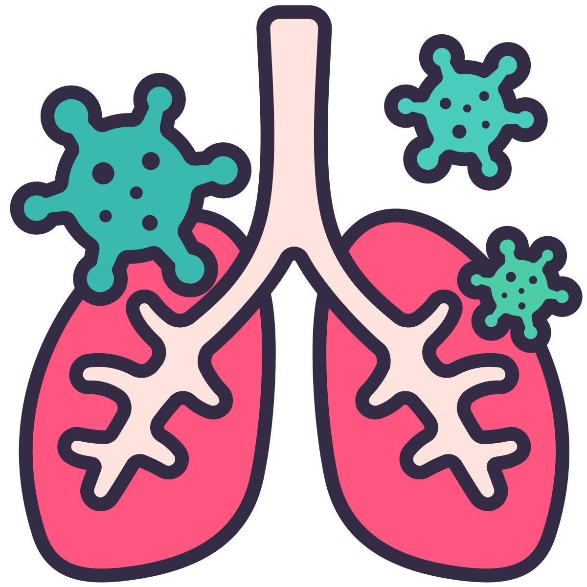 infected lungs icon
