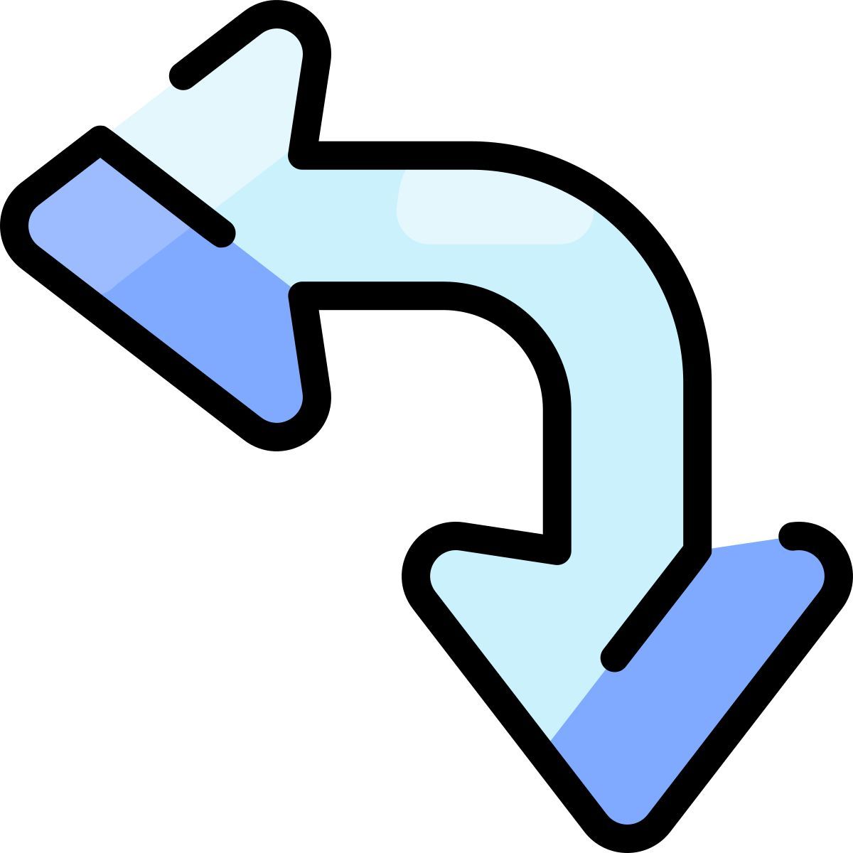 down left arrow icon