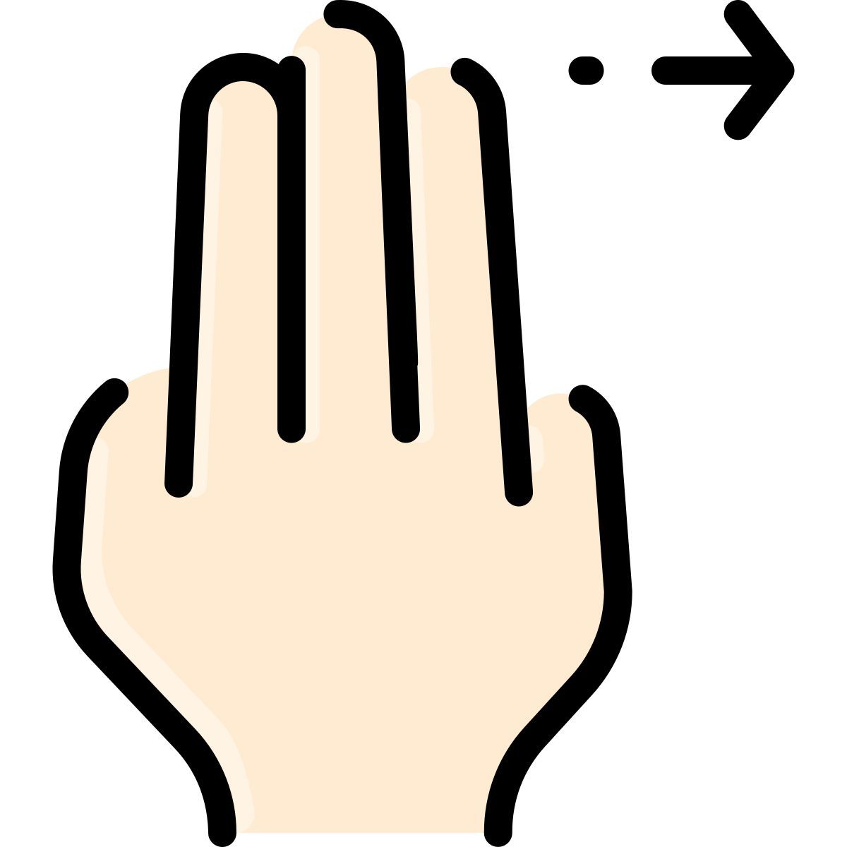 three fingers icon