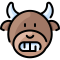 external grinning-bull-emoji-vitaliy-gorbachev-lineal-color-vitaly-gorbachev icon