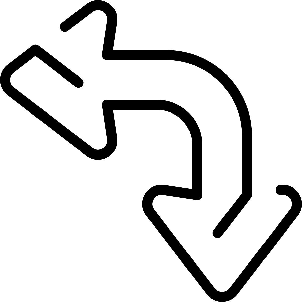 down left arrow icon
