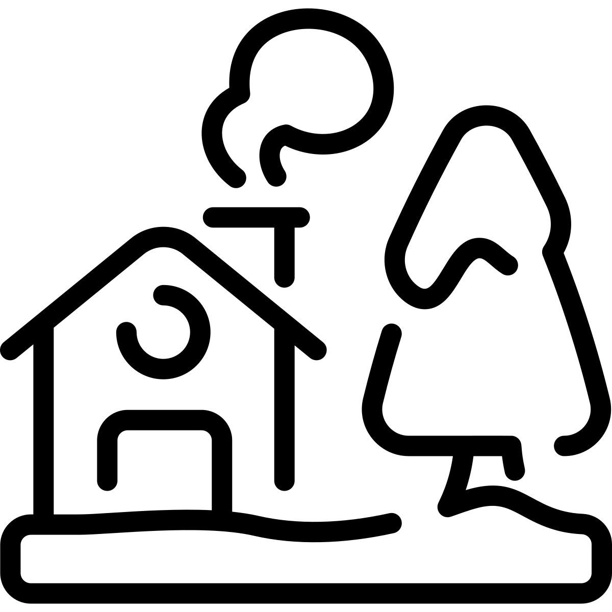 wooden house icon