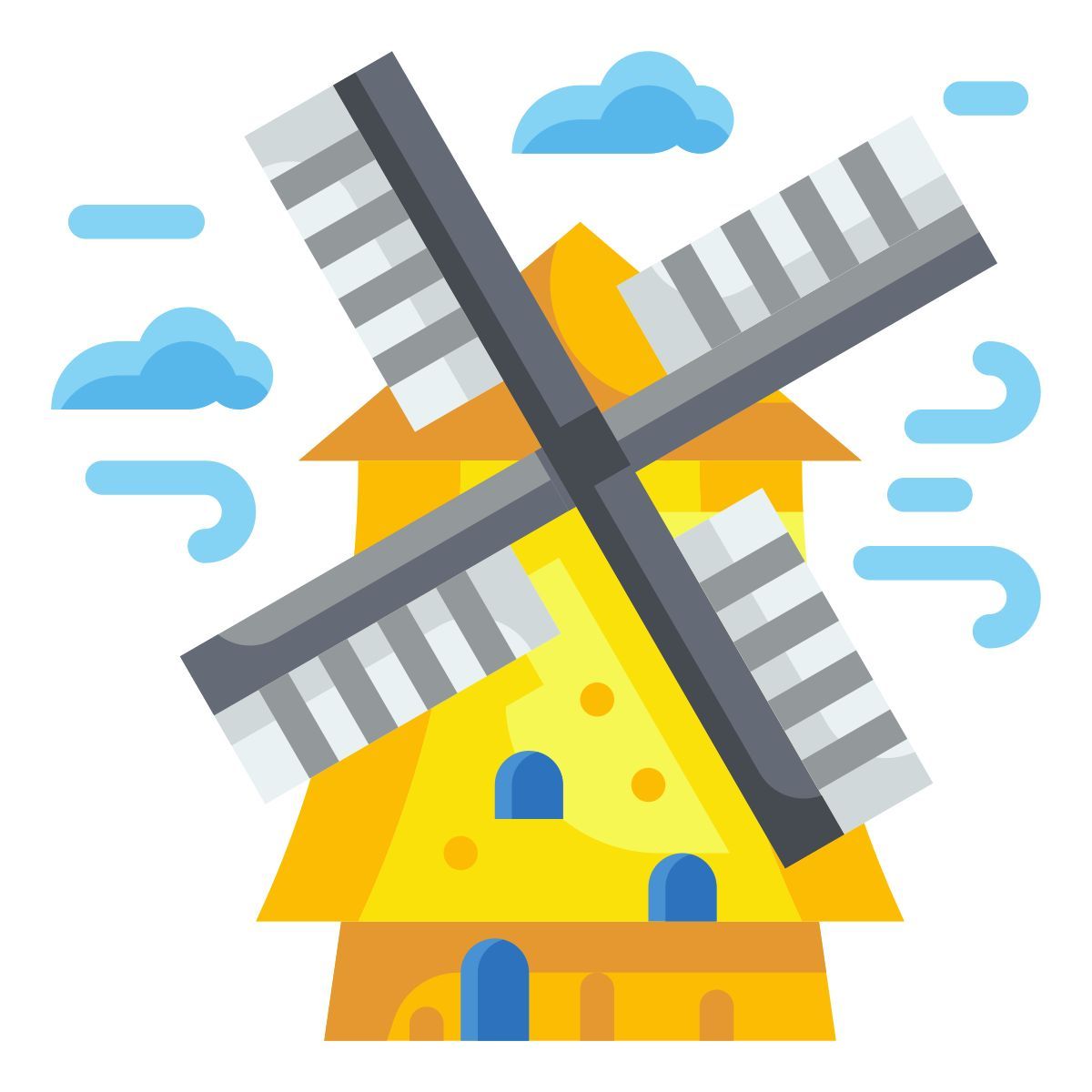 kinderdijk windmills icon