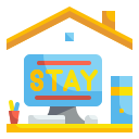 external computer-stay-at-home-wanicon-flat-wanicon icon