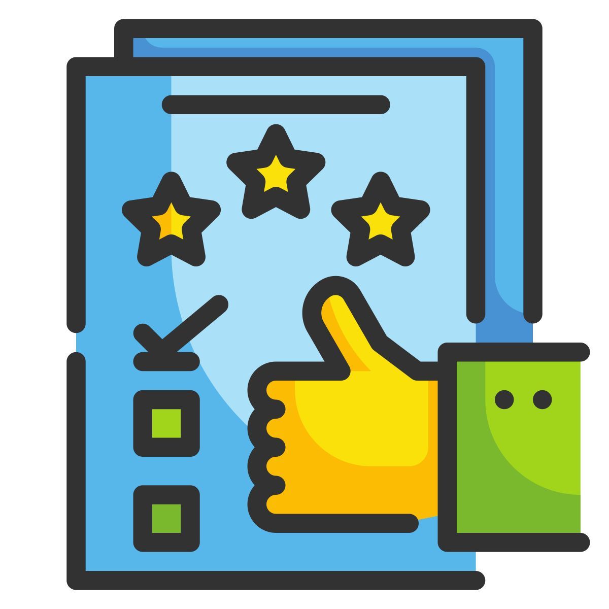 auswerten icon