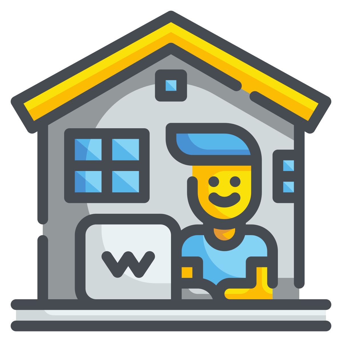 trabajando desde casa icon