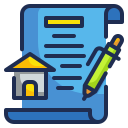 external contract-real-estate-wanicon-lineal-color-wanicon icon