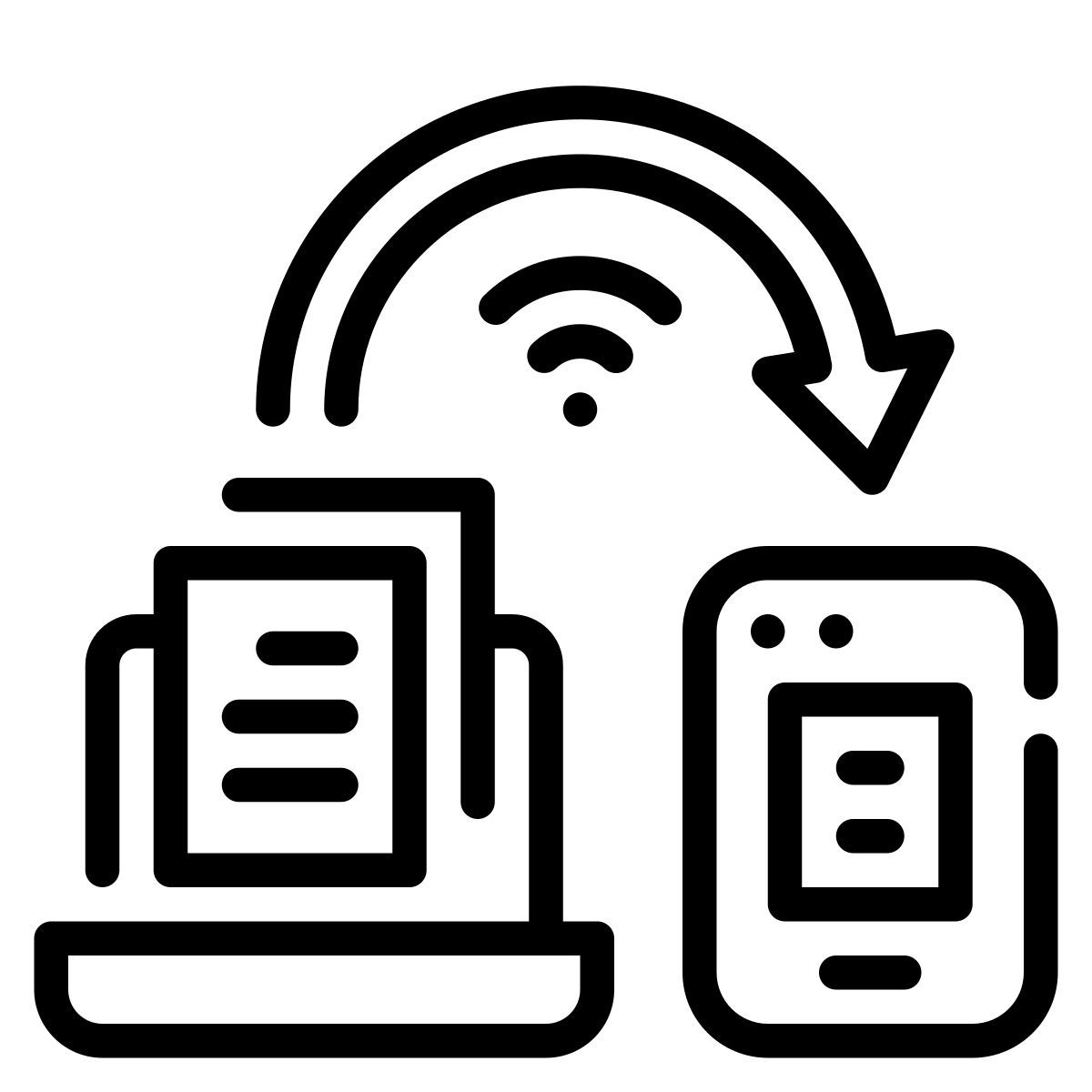 données dans les deux directions icon
