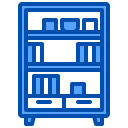 external bookcase-furniture-and-decoration-xnimrodx-blue-xnimrodx icon