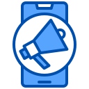 external megaphone-notification-alert-xnimrodx-blue-xnimrodx-2 icon