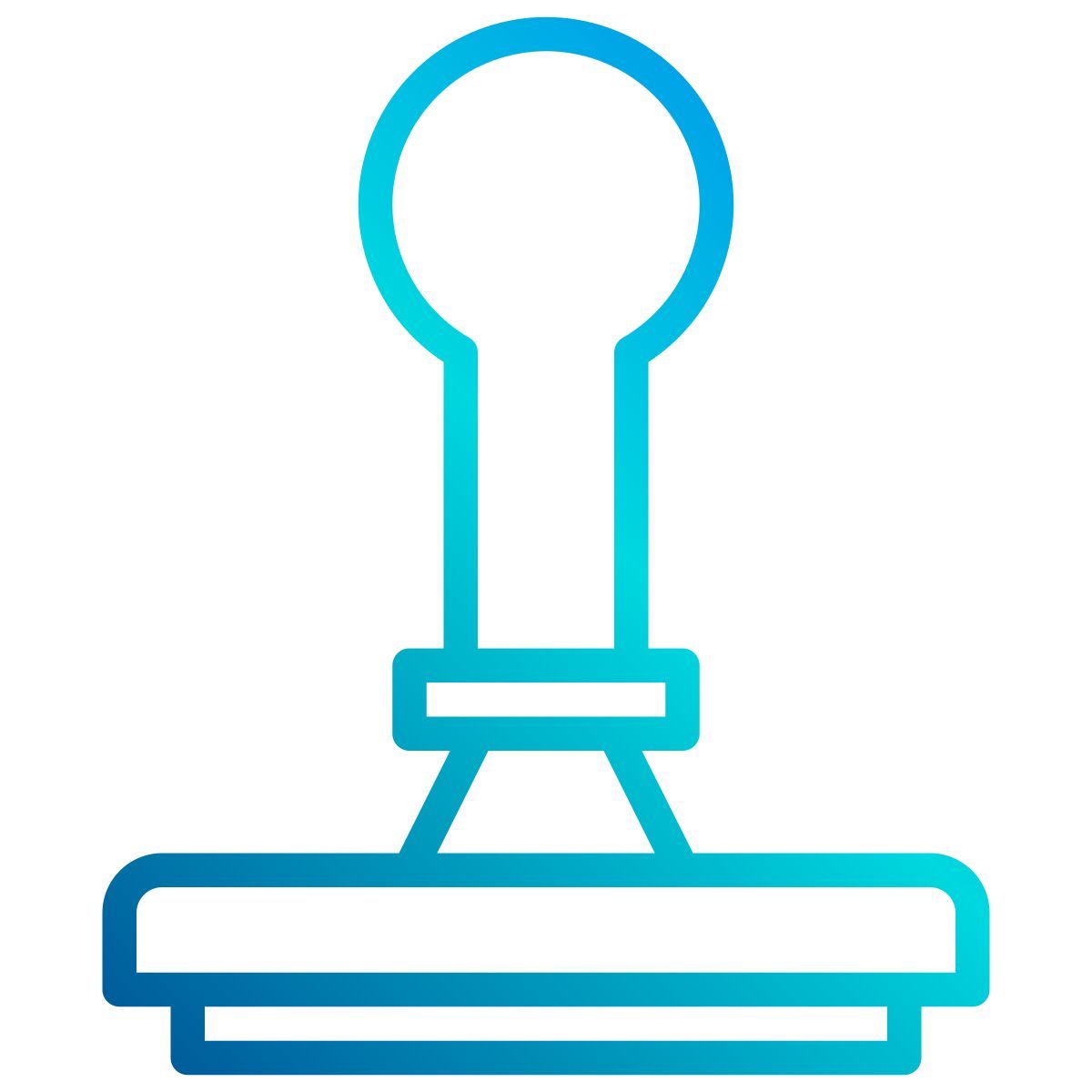 vista inferior de carimbo de borracha icon