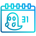 external calendar-halloween-xnimrodx-lineal-gradient-xnimrodx icon