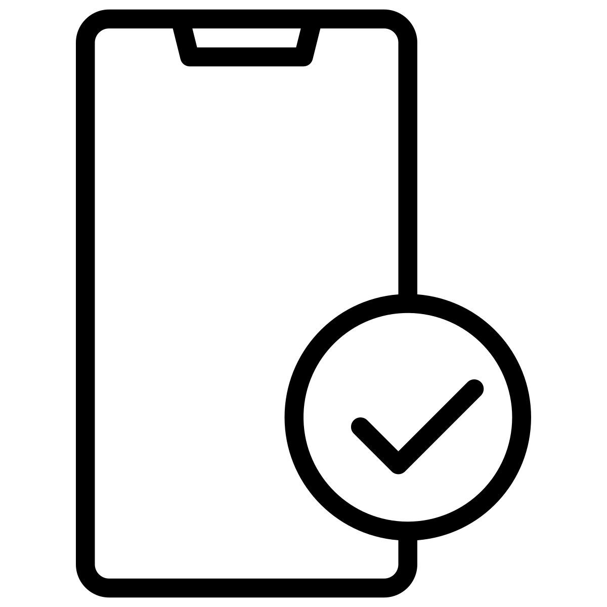 checked mobile phone icon