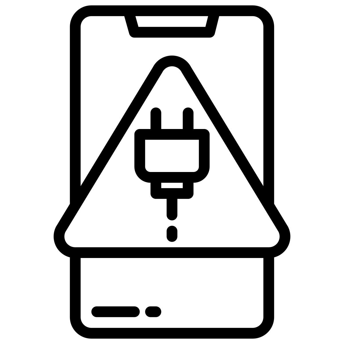 smartphone warning icon