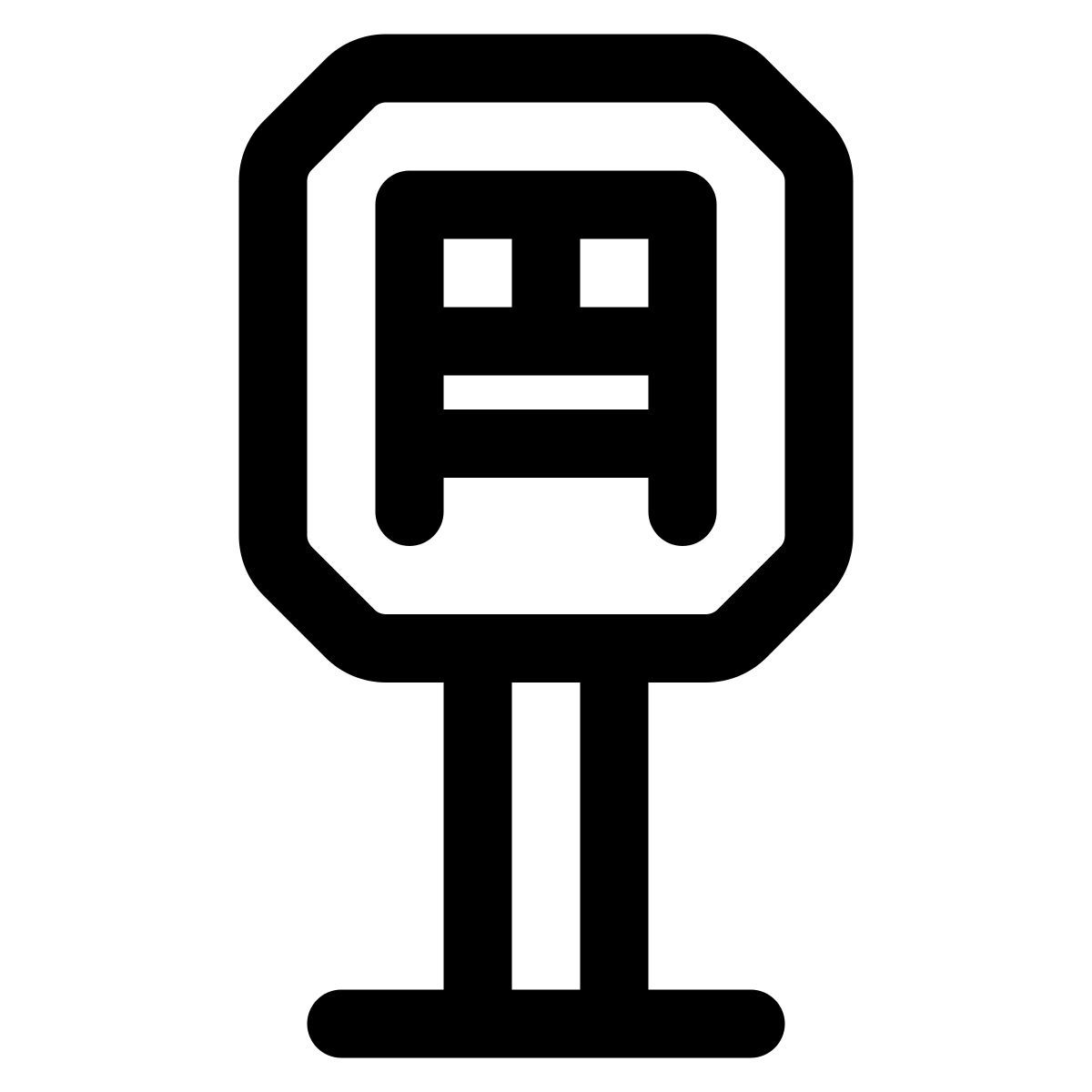 bus stop sign icon