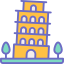 external pisa-tower-landmark-and-monument-yogi-aprelliyanto-outline-color-yogi-aprelliyanto icon