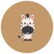 funny zebra icon
