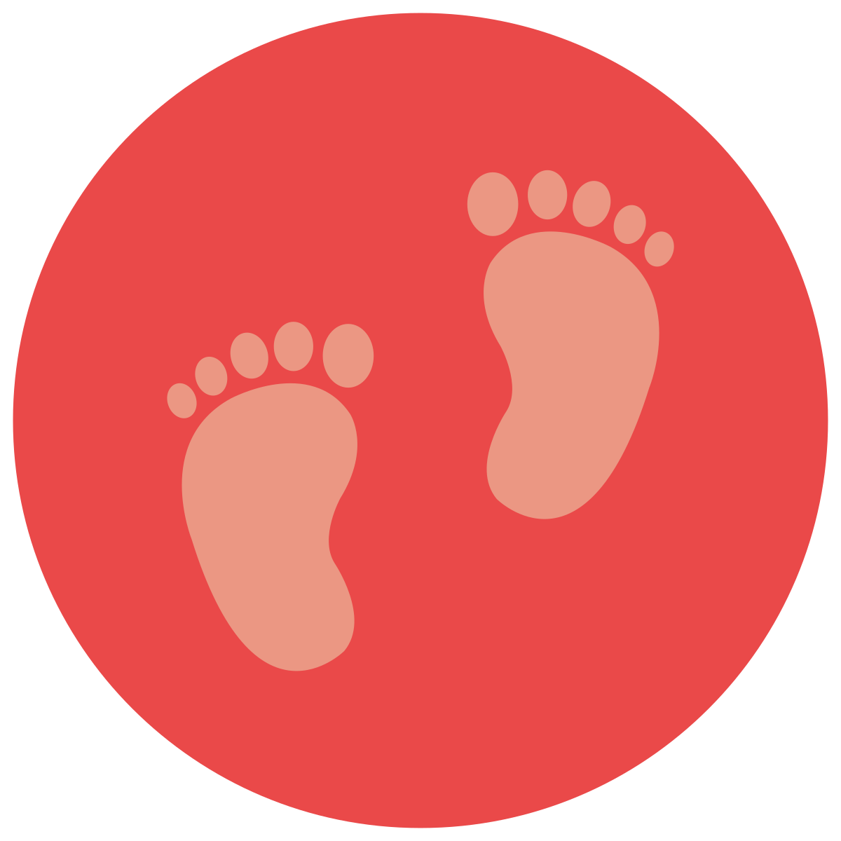 infographic style baby footprints path icon