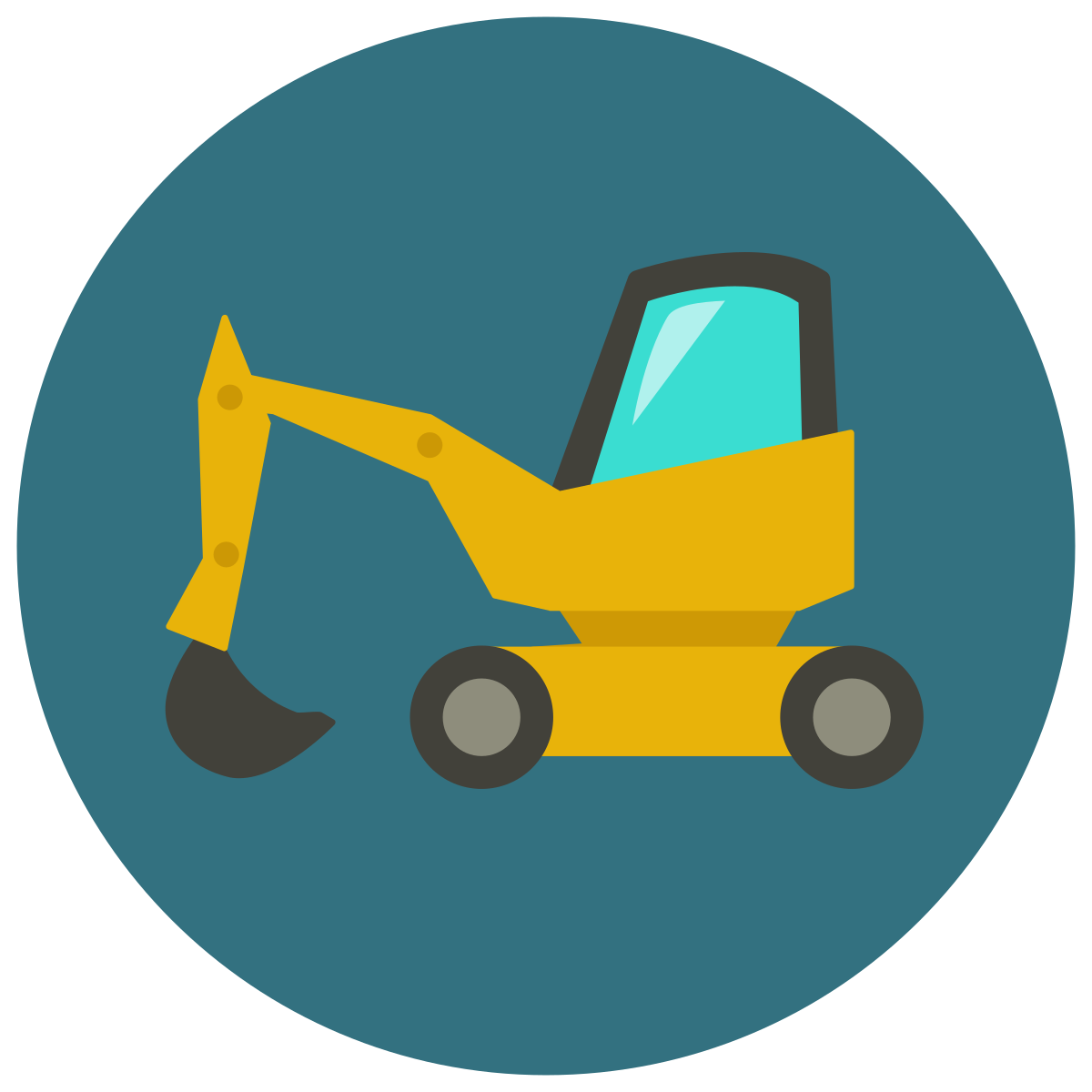 infographic style digger icon