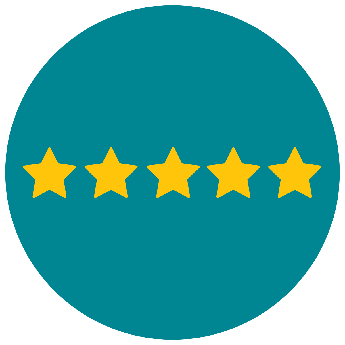 infographic style five of five stars icon