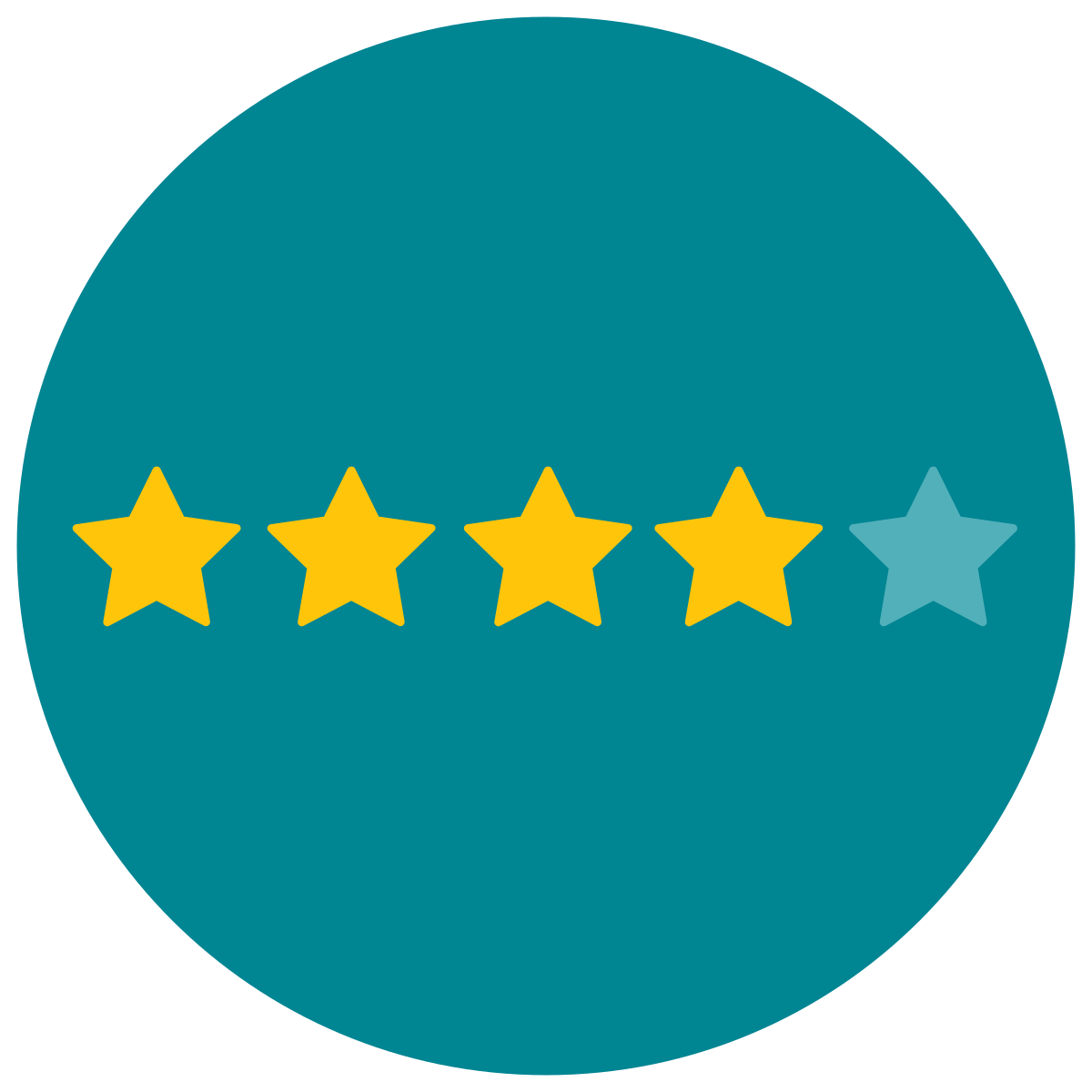 infographic style four of five stars icon