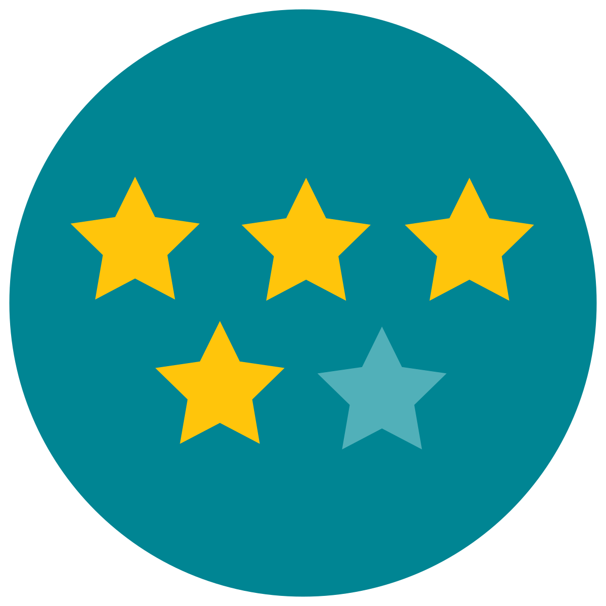 infographic style four of five icon