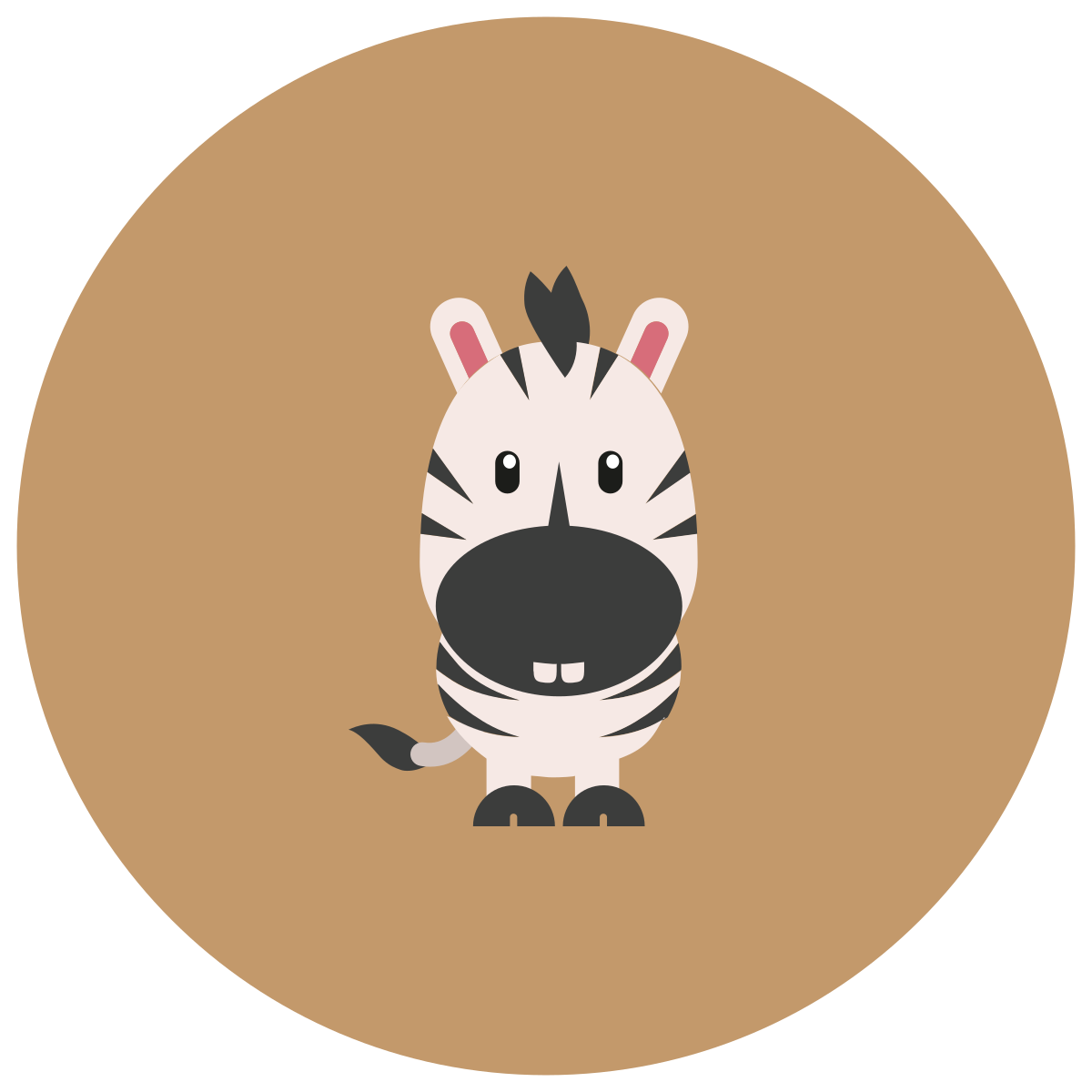 infographic style funny zebra icon